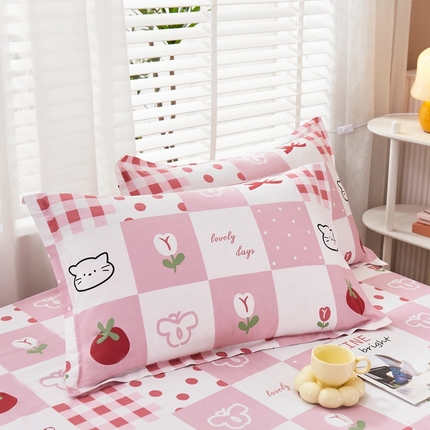 名优家纺 2024新款13070全棉印花系列单品枕套 可可里甜