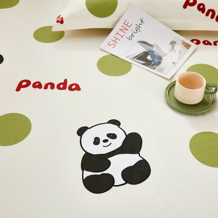 91家纺网 家纺一手货源 找家纺 名优家纺 2024新款13070全棉印花系列单品枕套 可爱熊猫