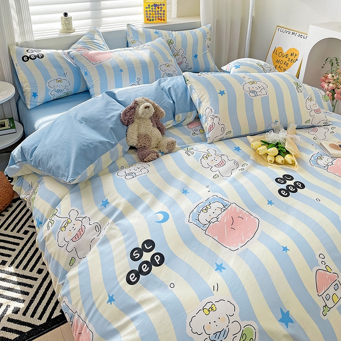 91家纺网 家纺一手货源 找家纺 （总）富馨莱 2024年新款13372纯棉小清新四件套