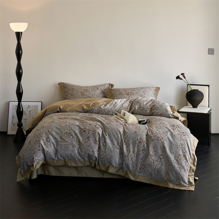 91家纺网 家纺一手货源 找家纺 鹿班家居 2024新款100支长绒棉系列——古堡印象 场景二（标准会员-20） 麦穗色