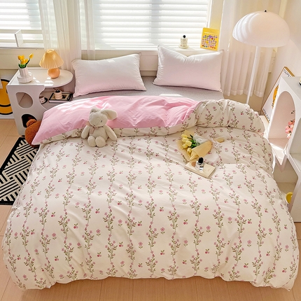 91家纺网 家纺一手货源 找家纺 （总）富馨莱 2024年新款13372纯棉小清新单被套