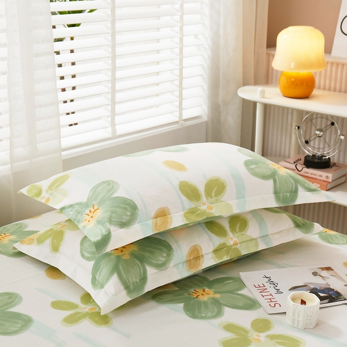 91家纺网 家纺一手货源 找家纺 名优家纺 2024新款13070全棉印花系列单品枕套 半夏花语