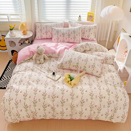 91家纺网 家纺一手货源 找家纺 （总）富馨莱 2024年新款13372纯棉小清新四件套