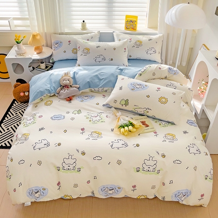 91家纺网 家纺一手货源 找家纺 （总）富馨莱 2024年新款13372纯棉小清新四件套