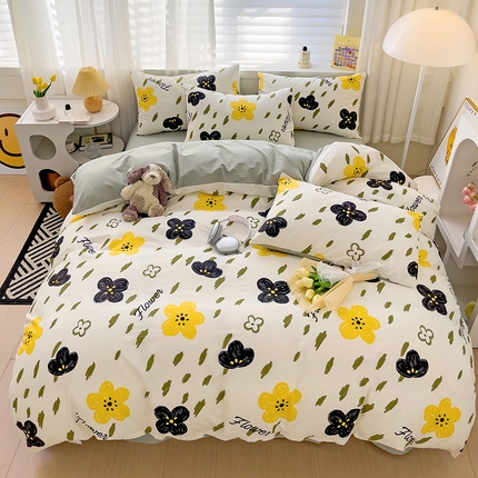 91家纺网 家纺一手货源 找家纺 （总）富馨莱 2024年新款13372纯棉小清新四件套