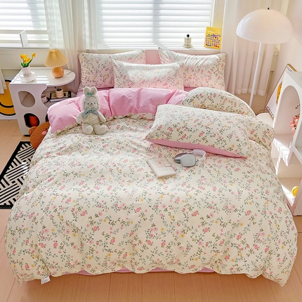 91家纺网 家纺一手货源 找家纺 （总）富馨莱 2024年新款13372纯棉小清新四件套