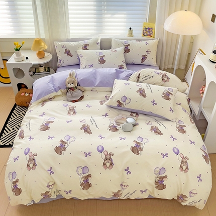 91家纺网 家纺一手货源 找家纺 （总）富馨莱 2024年新款13372纯棉小清新四件套