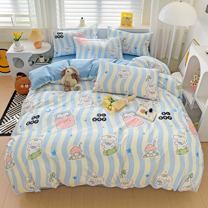 91家纺网 家纺一手货源 找家纺 （总）富馨莱 2024年新款13372纯棉小清新四件套