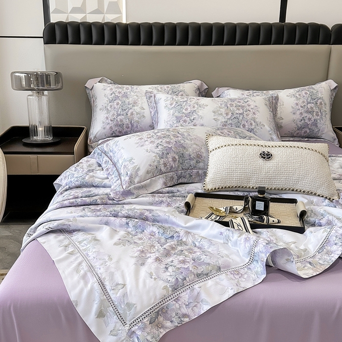 91家纺网 家纺一手货源 找家纺 娇逸家居 2024新款40天丝莫代尔镂空款夏凉被（第二批） 伯利兹-紫