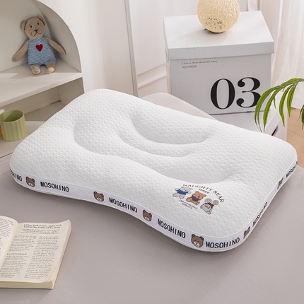 91家纺网 家纺一手货源 找家纺 （总）织布人 2024新款枕芯针织卡通小熊亲子组合枕儿童学生成人枕定型护颈枕