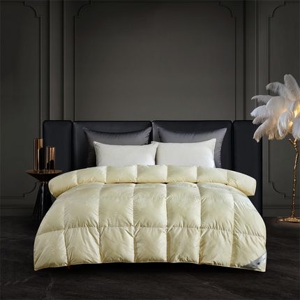 91家纺网 家纺一手货源 找家纺 （总）华盛家纺  2024新款高档皇室真丝鹅绒被1真丝提花羽绒冬被春秋被全静音