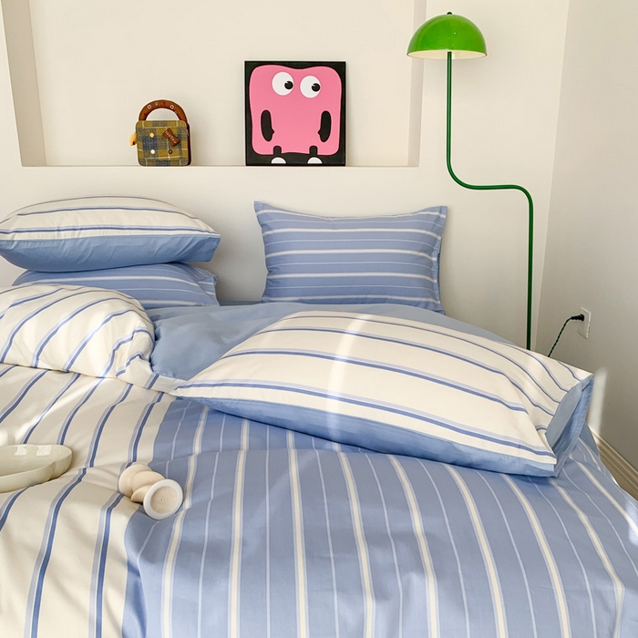 91家纺网 家纺一手货源 找家纺 （总）澳萝拉 2024新款全棉条纹大版四件套