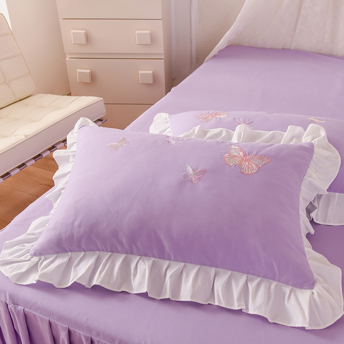 91家纺网 家纺一手货源 找家纺 欧冠家纺 2024四季款云锦棉刺绣绣花四件套-羽蝶 羽蝶-紫色