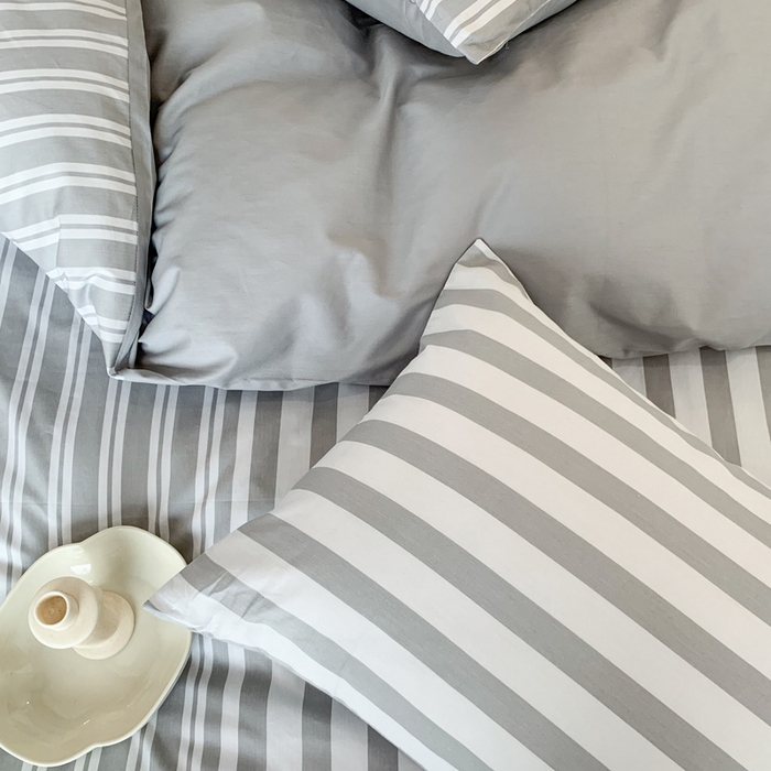 91家纺网 家纺一手货源 找家纺 澳萝拉 2024新款全棉条纹大版四件套 椰子灰