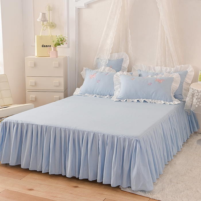 91家纺网 家纺一手货源 找家纺 欧冠家纺 2024四季款云锦棉刺绣绣花四件套-羽蝶 羽蝶-慕蓝