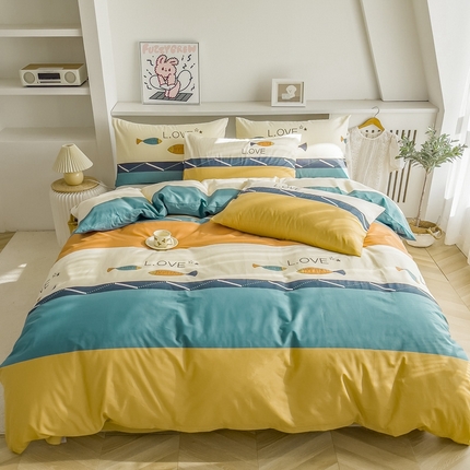 91家纺网 家纺一手货源 找家纺 （总）首爱 2025新款纯棉四件套斜纹印花四件套全棉四件套