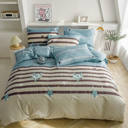 91家纺网 家纺一手货源 找家纺 （总）首爱 2025新款纯棉四件套斜纹印花四件套全棉四件套