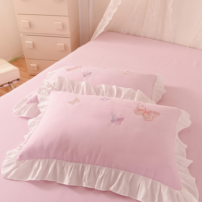 91家纺网 家纺一手货源 找家纺 欧冠家纺 2024四季款云锦棉刺绣绣花四件套-羽蝶 羽蝶-粉色