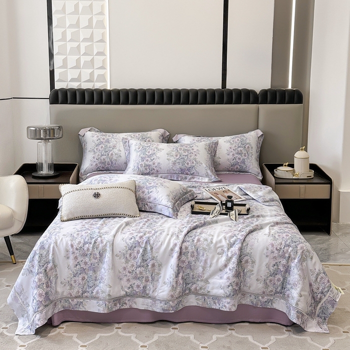 91家纺网 家纺一手货源 找家纺 娇逸家居 2024新款40天丝莫代尔镂空款夏凉被（第二批） 伯利兹-紫