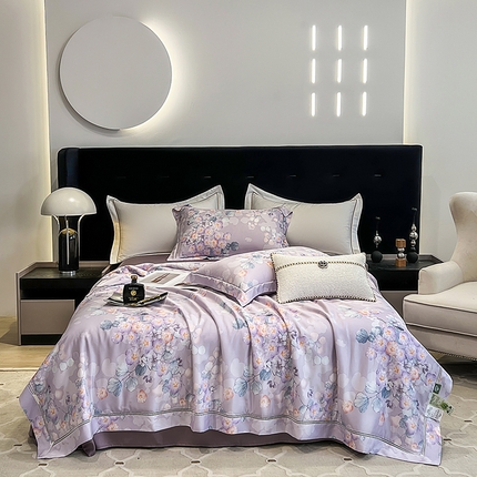 91家纺网 家纺一手货源 找家纺 娇逸家居 2024新款40天丝莫代尔镂空款夏凉被（第二批） 紫苑