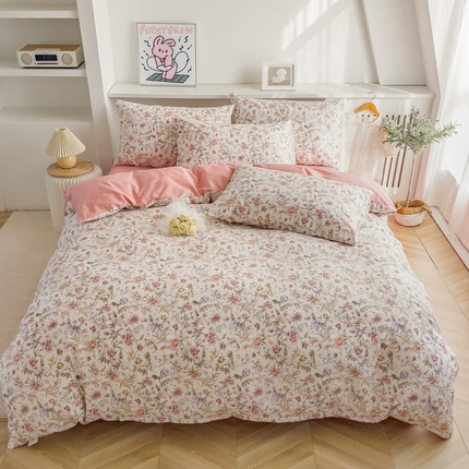 91家纺网 家纺一手货源 找家纺 （总）首爱 2025新款纯棉四件套斜纹印花四件套全棉四件套