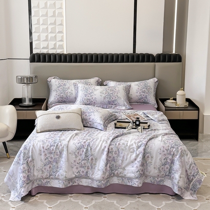 91家纺网 家纺一手货源 找家纺 娇逸家居 2024新款40天丝莫代尔镂空款夏凉被（第二批） 伯利兹-紫