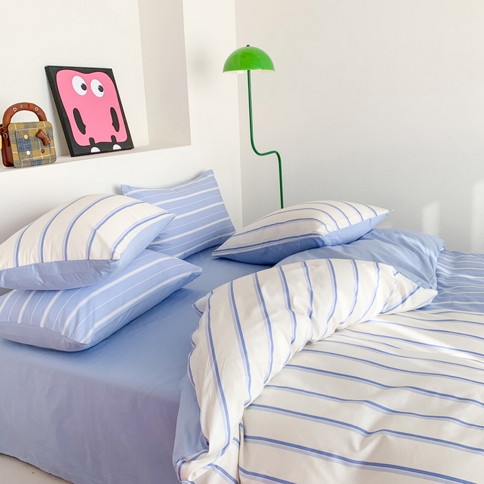 91家纺网 家纺一手货源 找家纺 （总）澳萝拉 2024新款全棉条纹大版四件套