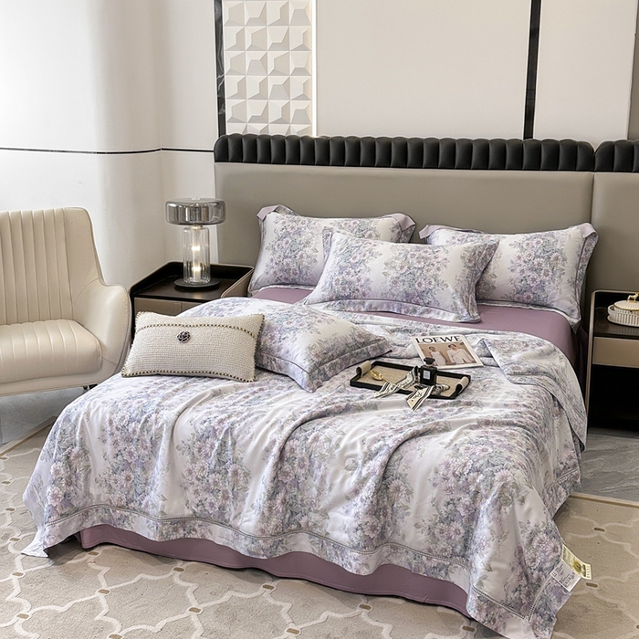 91家纺网 家纺一手货源 找家纺 娇逸家居 2024新款40天丝莫代尔镂空款夏凉被（第二批） 伯利兹-紫