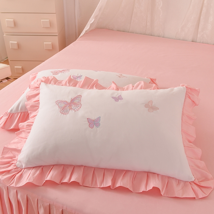 91家纺网 家纺一手货源 找家纺 欧冠家纺 2024四季款云锦棉刺绣绣花四件套-羽蝶 羽蝶-白玉