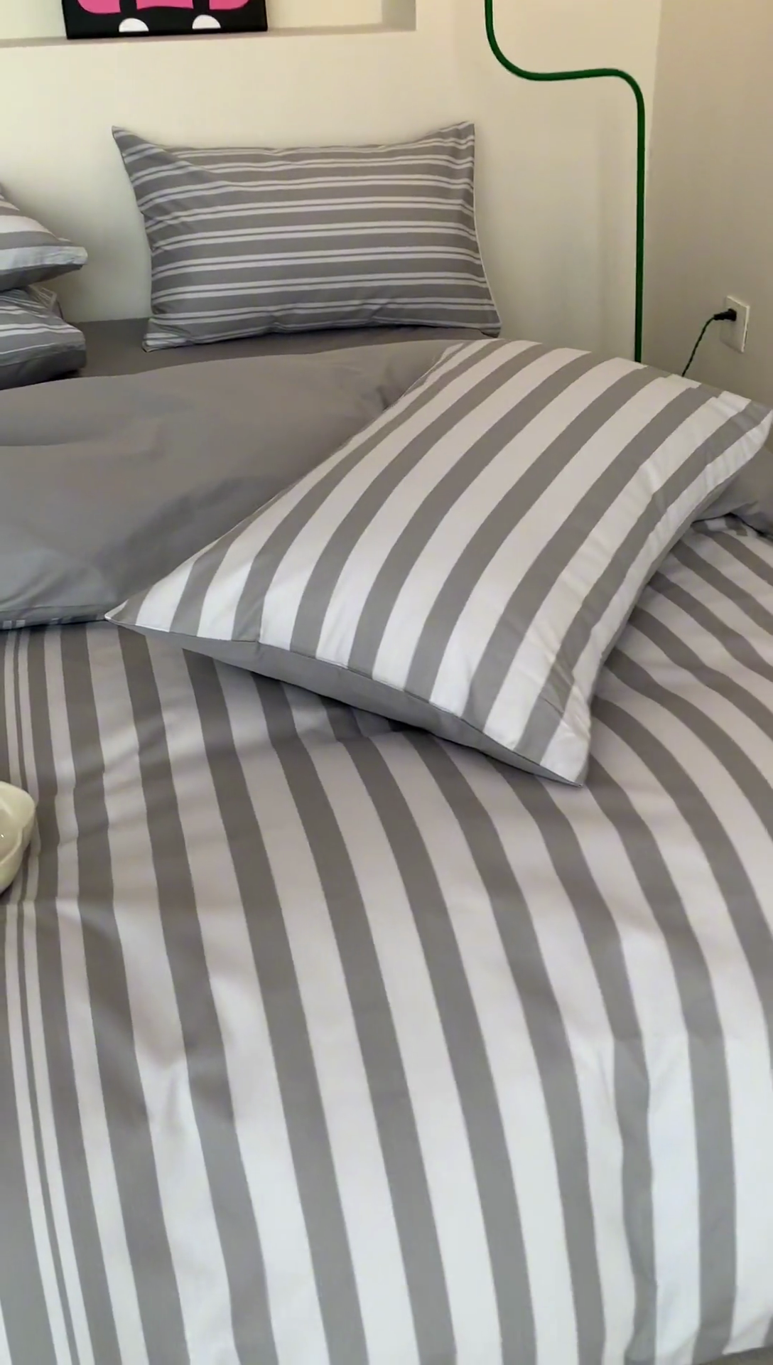 91家纺网 家纺一手货源 找家纺 澳萝拉 2024新款全棉条纹大版四件套 椰子灰