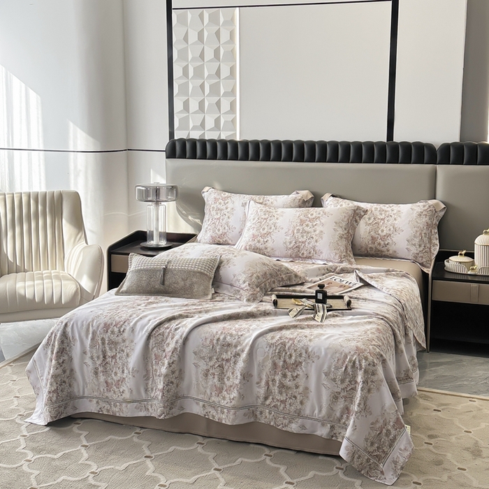 91家纺网 家纺一手货源 找家纺 娇逸家居 2024新款40天丝莫代尔镂空款夏凉被（第二批） 伯利兹-咖