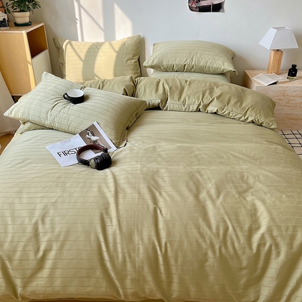 91家纺网 家纺一手货源 找家纺 （总）三朵家纺 2024新款春夏无印侘寂风提花四件套