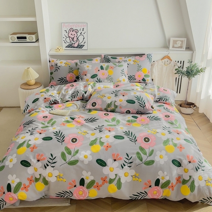 91家纺网 家纺一手货源 找家纺 （总）棉乐町家居 2025新款纯棉四件套斜纹印花四件套全棉四件套