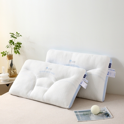 91家纺网 家纺一手货源 找家纺 梦叶草 2024新款云享睡颗粒按摩枕芯护颈枕头 云享睡-浅蓝边/只