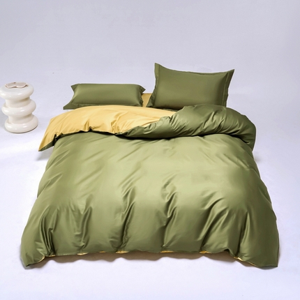 91家纺网 家纺一手货源 找家纺 （总）锦彩2025新款正宗50双股长绒棉50*50支贡缎长绒棉轻奢四件套简约单品纯色系列（可定制）