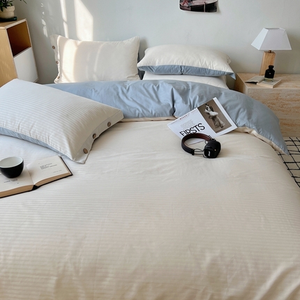 91家纺网 家纺一手货源 找家纺 （总）三朵家纺 2024新款春夏无印侘寂风提花四件套