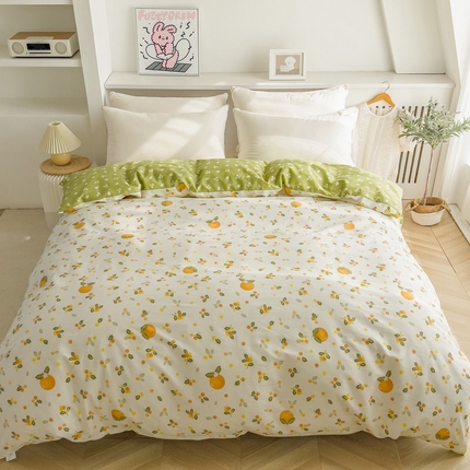 91家纺网 家纺一手货源 找家纺 （总）棉乐町家居 2025新款纯棉四件套斜纹印花被套全棉被套