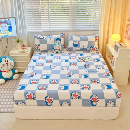 桃子家居 2024新款哆啦A梦叮当猫纯棉单品单床笠 单品-蓝格叮当
