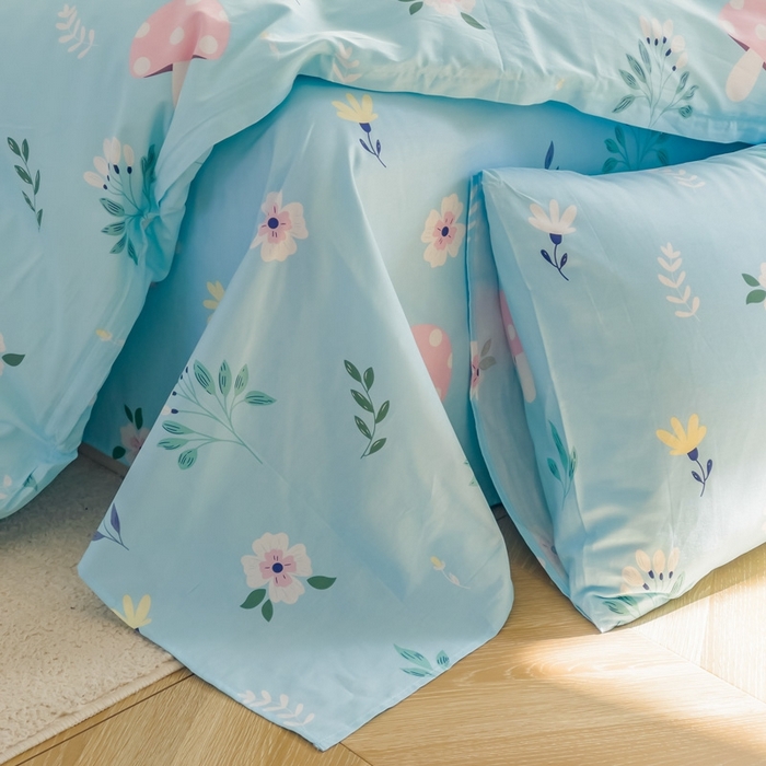 91家纺网 家纺一手货源 找家纺 棉乐町家居 2025新款纯棉印花四件套 春意盎然