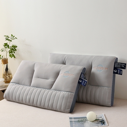 91家纺网 家纺一手货源 找家纺 梦叶草 2024新款五分区护颈枕头睡眠拯救者枕芯 睡眠拯救者-绅士灰/对