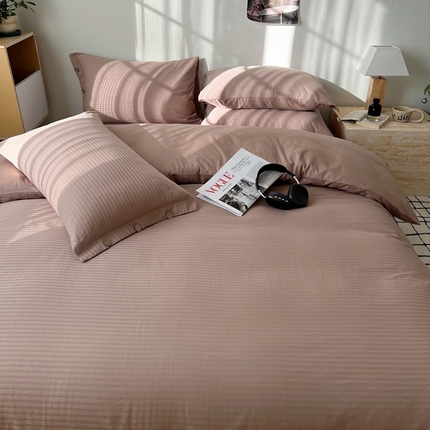 91家纺网 家纺一手货源 找家纺 （总）三朵家纺 2024新款春夏无印侘寂风提花四件套