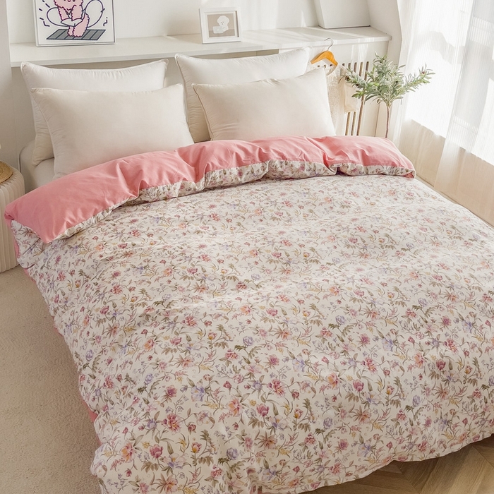 91家纺网 家纺一手货源 找家纺 棉乐町家居 2025新款纯棉斜纹13070印花被套 昙花一现