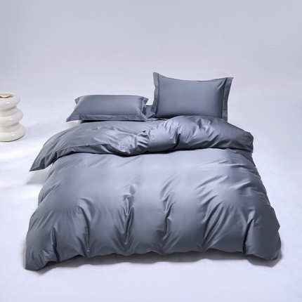 91家纺网 家纺一手货源 找家纺 （总）锦彩2025新款正宗50双股长绒棉50*50支贡缎长绒棉轻奢四件套简约单品纯色系列（可定制）