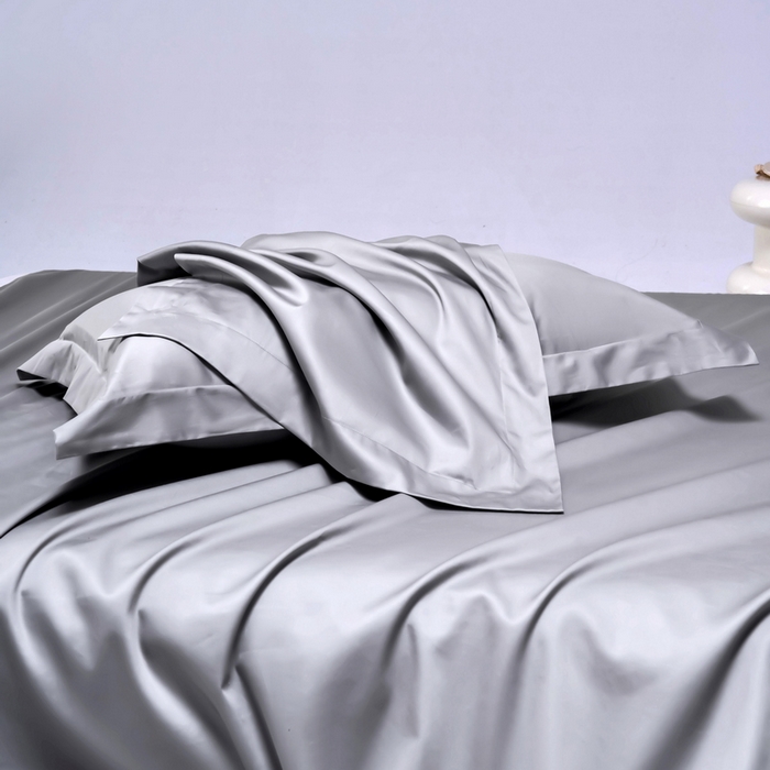 91家纺网 家纺一手货源 找家纺 锦彩家居  2025新款50*50支纯色长绒棉单品枕套 银灰