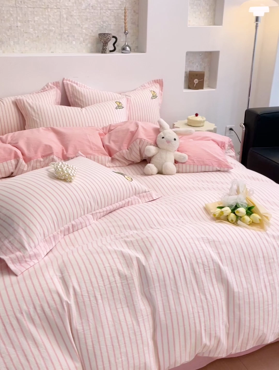 91家纺网 家纺一手货源 找家纺 （总）娜娜 2024新款全棉色织水洗棉套件