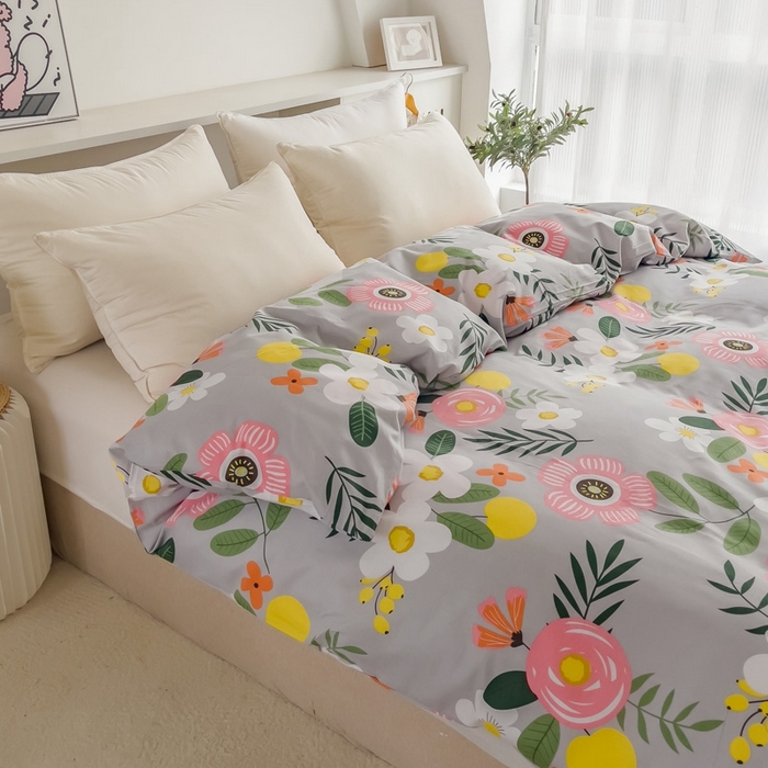 91家纺网 家纺一手货源 找家纺 棉乐町家居 2025新款纯棉斜纹13070印花被套 百花绽放