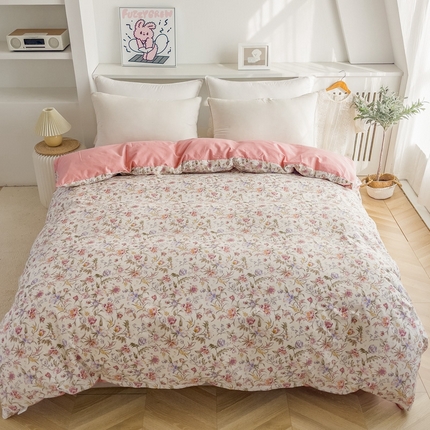 91家纺网 家纺一手货源 找家纺 棉乐町家居 2025新款纯棉斜纹13070印花被套 昙花一现