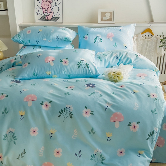 91家纺网 家纺一手货源 找家纺 棉乐町家居 2025新款纯棉印花四件套 春意盎然