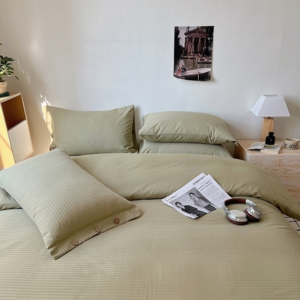 91家纺网 家纺一手货源 找家纺 （总）三朵家纺 2024新款春夏无印侘寂风提花四件套