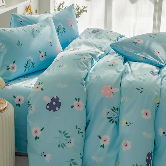 91家纺网 家纺一手货源 找家纺 棉乐町家居 2025新款纯棉印花四件套 春意盎然